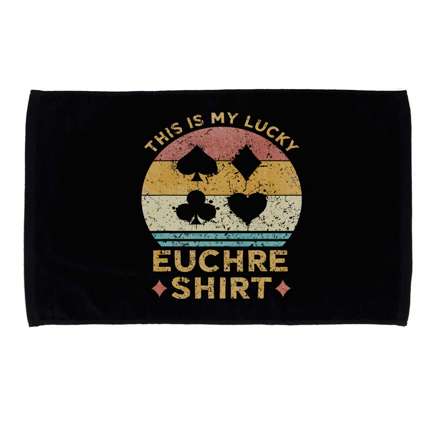 This Is My Lucky Euchre Vintage Euchre Card Game Microfiber Hand Towel
