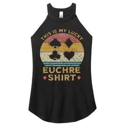 This Is My Lucky Euchre Vintage Euchre Card Game Women's Perfect Tri Rocker Tank