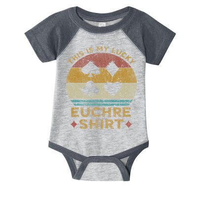 This Is My Lucky Euchre Vintage Euchre Card Game Infant Baby Jersey Bodysuit