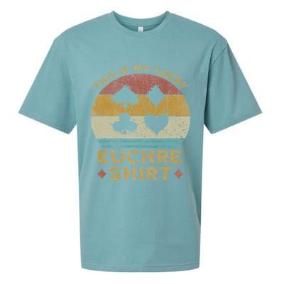 This Is My Lucky Euchre Vintage Euchre Card Game Sueded Cloud Jersey T-Shirt