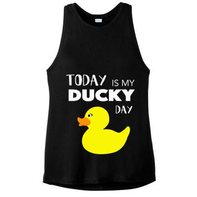 Today Is My Ducky Day I Lucky Day Ladies PosiCharge Tri-Blend Wicking Tank