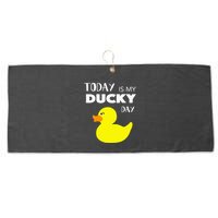 Today Is My Ducky Day I Lucky Day Large Microfiber Waffle Golf Towel