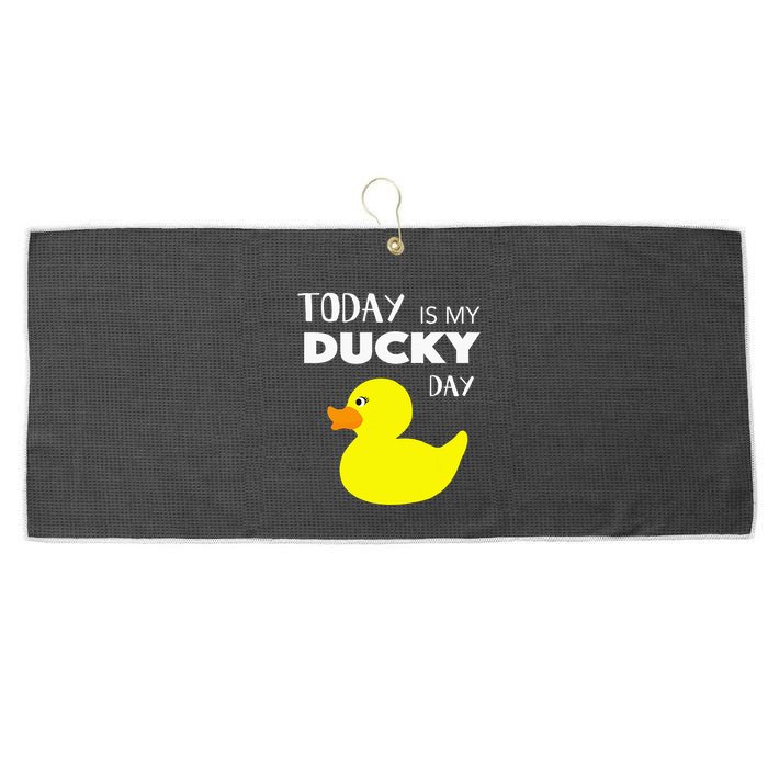 Today Is My Ducky Day I Lucky Day Large Microfiber Waffle Golf Towel