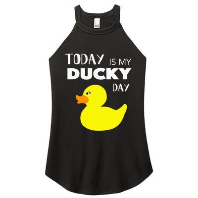 Today Is My Ducky Day I Lucky Day Women's Perfect Tri Rocker Tank