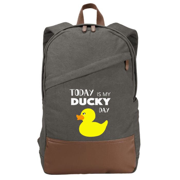 Today Is My Ducky Day I Lucky Day Cotton Canvas Backpack