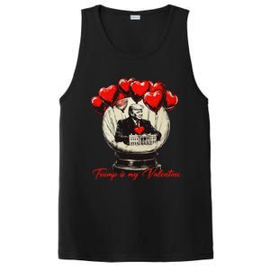 Trump Is My Valentine Retro Valentine Snow Globe White Heart PosiCharge Competitor Tank