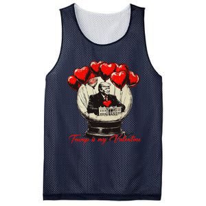 Trump Is My Valentine Retro Valentine Snow Globe White Heart Mesh Reversible Basketball Jersey Tank