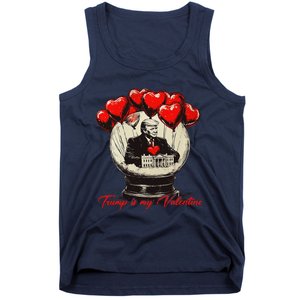 Trump Is My Valentine Retro Valentine Snow Globe White Heart Tank Top