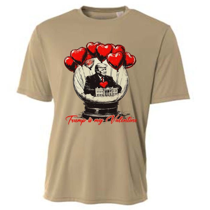 Trump Is My Valentine Retro Valentine Snow Globe White Heart Cooling Performance Crew T-Shirt