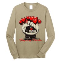 Trump Is My Valentine Retro Valentine Snow Globe White Heart Long Sleeve Shirt