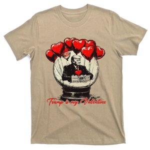 Trump Is My Valentine Retro Valentine Snow Globe White Heart T-Shirt