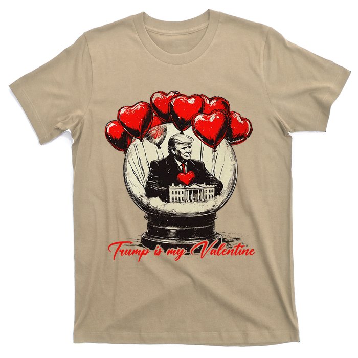 Trump Is My Valentine Retro Valentine Snow Globe White Heart T-Shirt