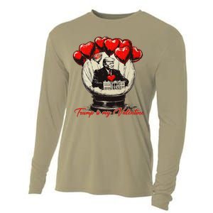 Trump Is My Valentine Retro Valentine Snow Globe White Heart Cooling Performance Long Sleeve Crew