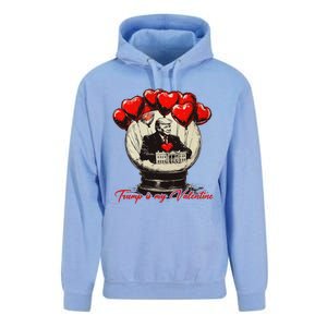 Trump Is My Valentine Retro Valentine Snow Globe White Heart Unisex Surf Hoodie