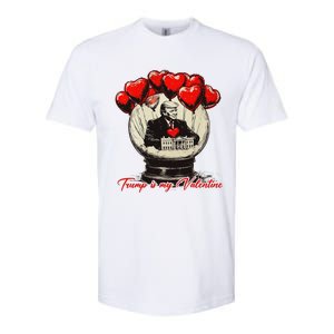 Trump Is My Valentine Retro Valentine Snow Globe White Heart Softstyle CVC T-Shirt