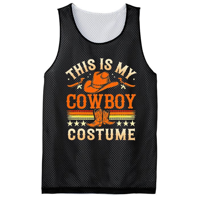 This Is My Cowboy Costume Fun Lazy Country Western Halloween Mesh Reversible Basketball Jersey Tank