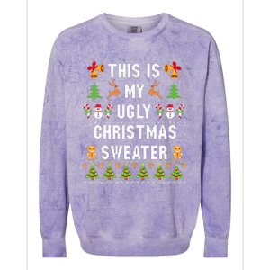 This Is My Ugly Sweater Funny Christmas Colorblast Crewneck Sweatshirt