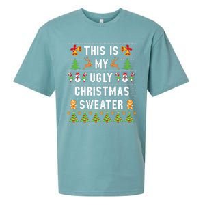 This Is My Ugly Sweater Funny Christmas Sueded Cloud Jersey T-Shirt