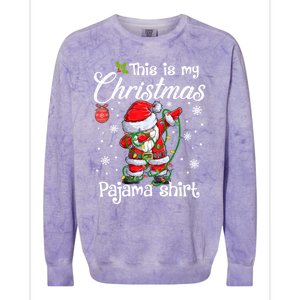 This Is My Christmas Pajama Cute Christmas Dabbing Santa Great Gift Colorblast Crewneck Sweatshirt