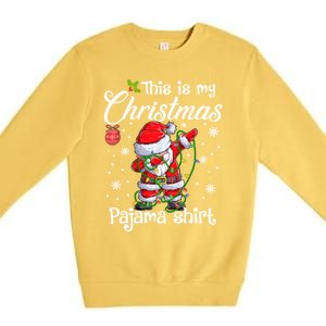 This Is My Christmas Pajama Cute Christmas Dabbing Santa Great Gift Premium Crewneck Sweatshirt