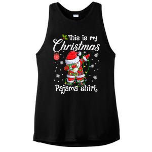 This Is My Christmas Pajama Cute Christmas Dabbing Santa Great Gift Ladies PosiCharge Tri-Blend Wicking Tank