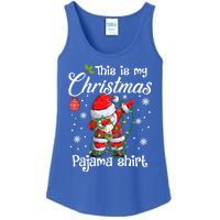 This Is My Christmas Pajama Cute Christmas Dabbing Santa Great Gift Ladies Essential Tank