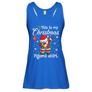 This Is My Christmas Pajama Cute Christmas Dabbing Santa Great Gift Ladies Essential Flowy Tank