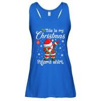 This Is My Christmas Pajama Cute Christmas Dabbing Santa Great Gift Ladies Essential Flowy Tank