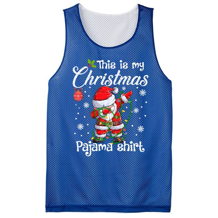 This Is My Christmas Pajama Cute Christmas Dabbing Santa Great Gift Mesh Reversible Basketball Jersey Tank