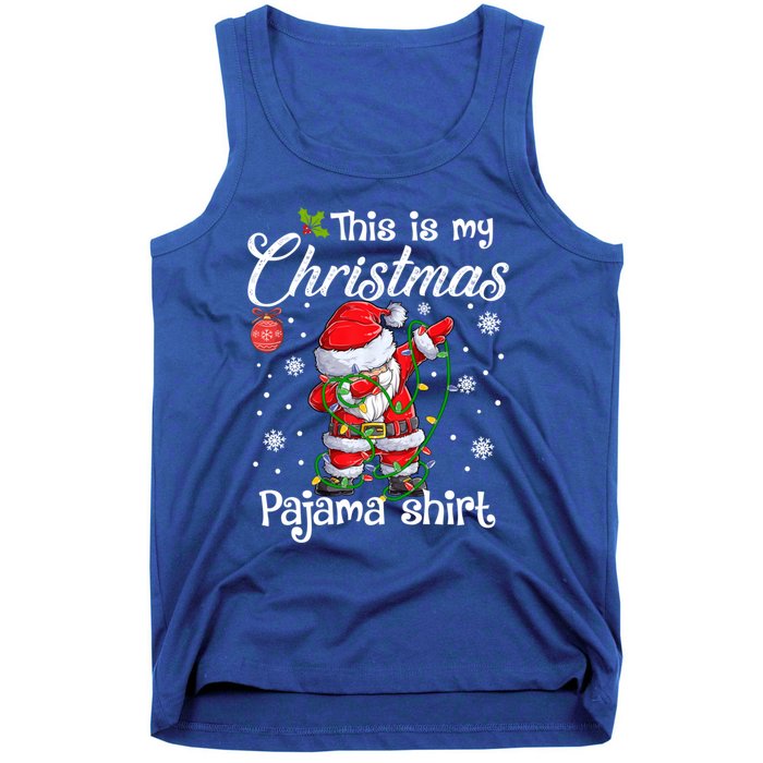 This Is My Christmas Pajama Cute Christmas Dabbing Santa Great Gift Tank Top