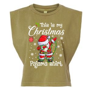 This Is My Christmas Pajama Cute Christmas Dabbing Santa Great Gift Garment-Dyed Women's Muscle Tee