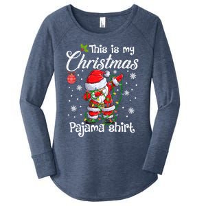 This Is My Christmas Pajama Cute Christmas Dabbing Santa Great Gift Women's Perfect Tri Tunic Long Sleeve Shirt