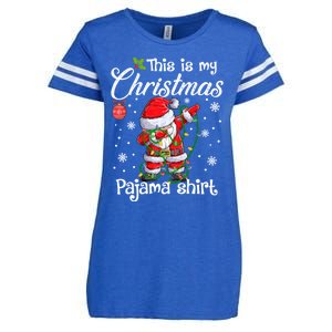 This Is My Christmas Pajama Cute Christmas Dabbing Santa Great Gift Enza Ladies Jersey Football T-Shirt