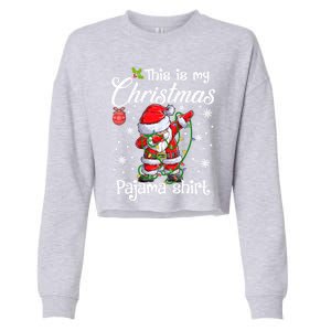 This Is My Christmas Pajama Cute Christmas Dabbing Santa Great Gift Cropped Pullover Crew