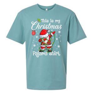 This Is My Christmas Pajama Cute Christmas Dabbing Santa Great Gift Sueded Cloud Jersey T-Shirt