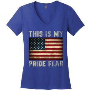 This Is My Pride Flag USA American Patriotic Women's V-Neck T-Shirt