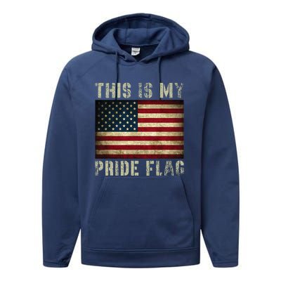 This Is My Pride Flag USA American Patriotic Performance Fleece Hoodie