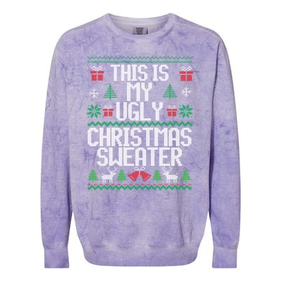 This Is My Ugly Sweater Funny Christmas Gift Colorblast Crewneck Sweatshirt