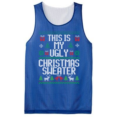 This Is My Ugly Sweater Funny Christmas Gift Mesh Reversible Basketball Jersey Tank