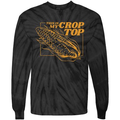 This Is My Crop Top Corn Funny Pun Food Vegetables Tie-Dye Long Sleeve Shirt