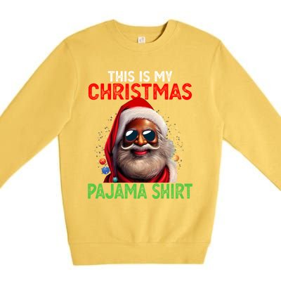 This Is My Christmas Pajama Black Afro African American Cool Gift Premium Crewneck Sweatshirt