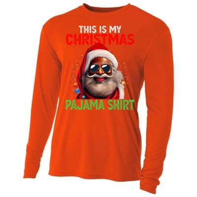 This Is My Christmas Pajama Black Afro African American Cool Gift Cooling Performance Long Sleeve Crew