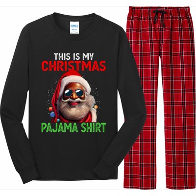 This Is My Christmas Pajama Black Afro African American Cool Gift Long Sleeve Pajama Set