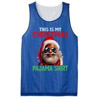 This Is My Christmas Pajama Black Afro African American Cool Gift Mesh Reversible Basketball Jersey Tank