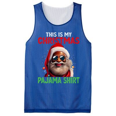 This Is My Christmas Pajama Black Afro African American Cool Gift Mesh Reversible Basketball Jersey Tank