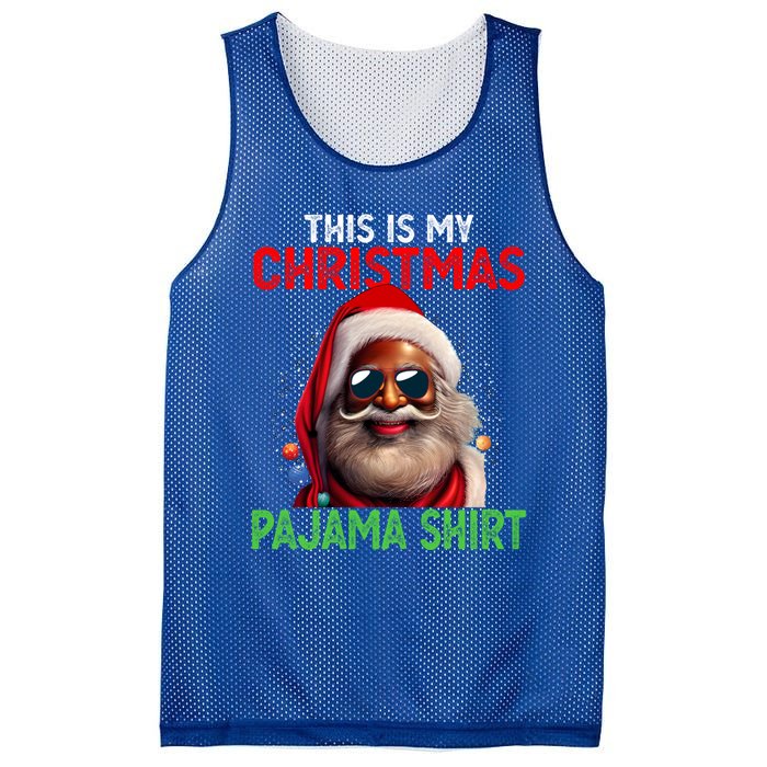 This Is My Christmas Pajama Black Afro African American Cool Gift Mesh Reversible Basketball Jersey Tank