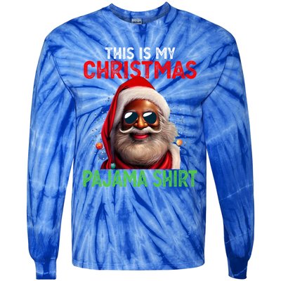 This Is My Christmas Pajama Black Afro African American Cool Gift Tie-Dye Long Sleeve Shirt