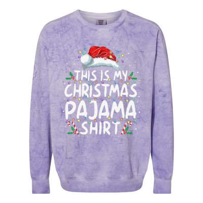 This Is My Christmas Pajama Funny Xmas Pjs Gift Colorblast Crewneck Sweatshirt