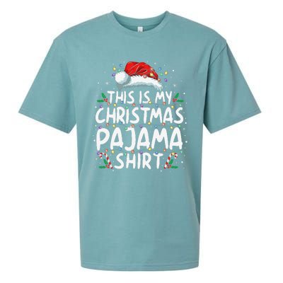 This Is My Christmas Pajama Funny Xmas Pjs Gift Sueded Cloud Jersey T-Shirt