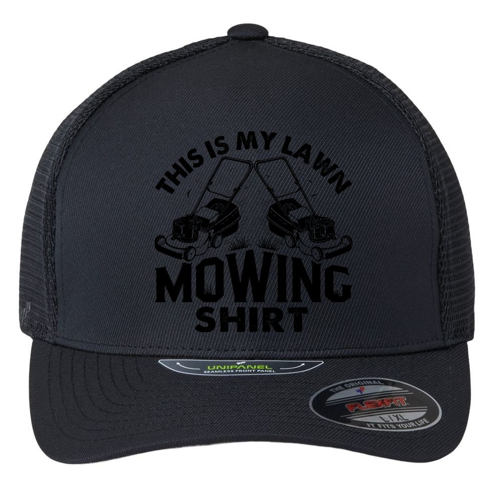 This Is My Lawn Mowing Funny Mower Gift Flexfit Unipanel Trucker Cap